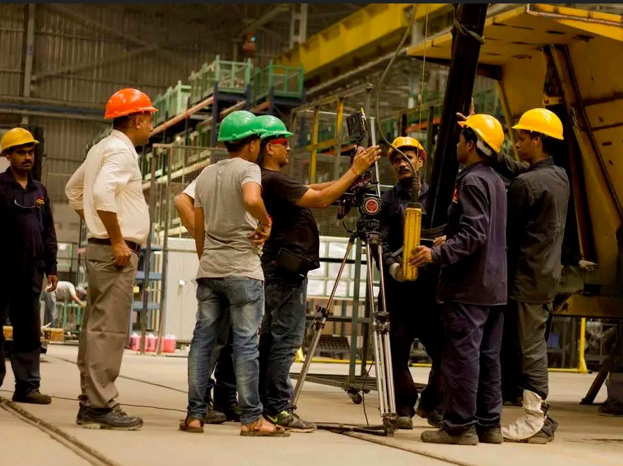 purple flicks teams and director arvind gupta at corporate film shoot