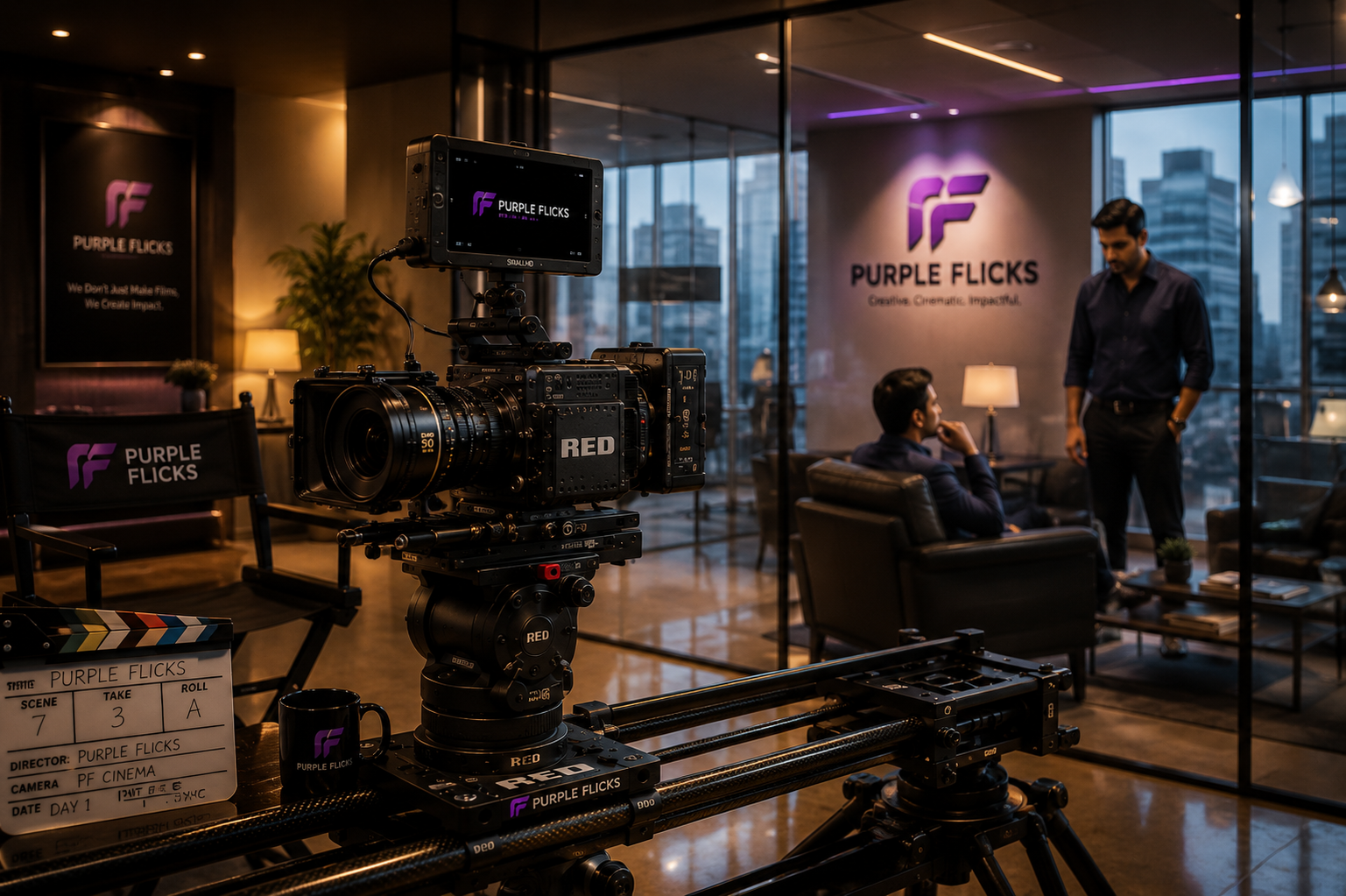 Director Arvind with purple flicks production team