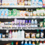 Supermarket with fmcg asking a question